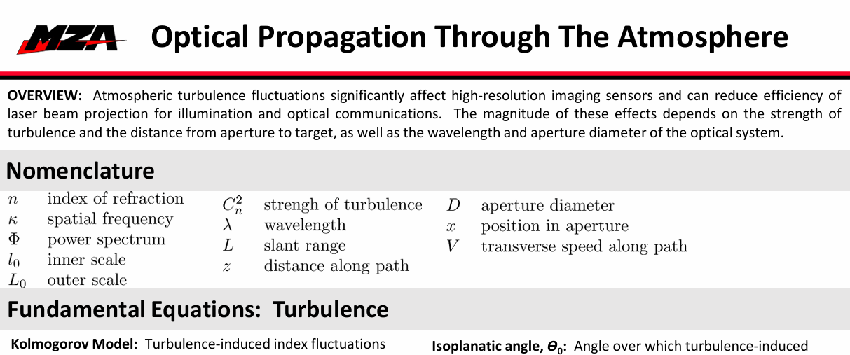 Optical Propagation Through The Atmosphere